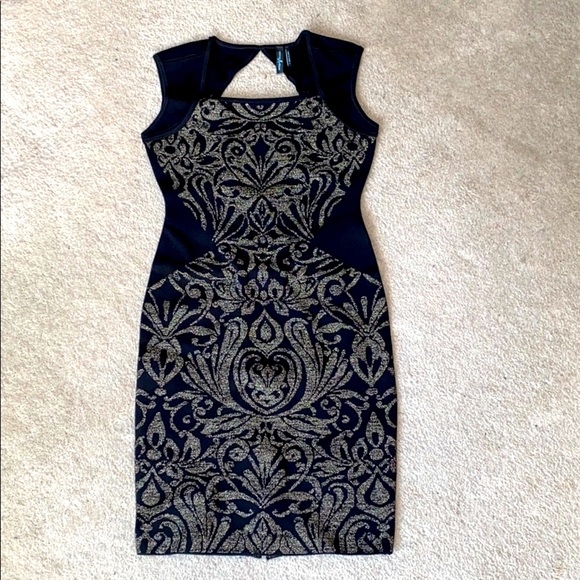 Gold embroidered dress from marciano collection. - Picture 4 of 9